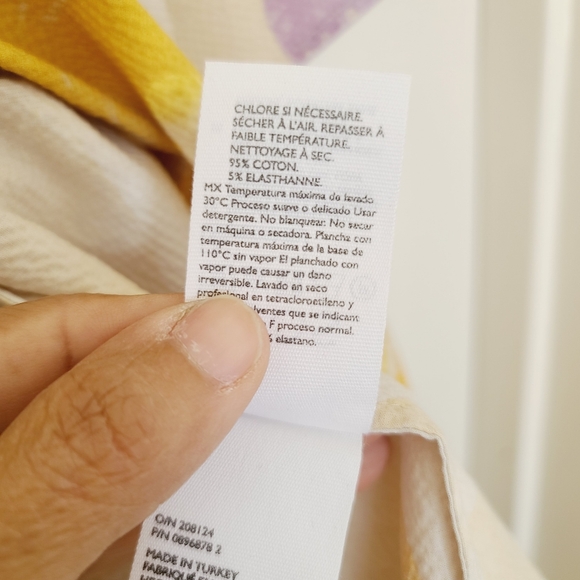 COS Yellow and Purple Floral Asymmetrical Button Down Shirt Size 4 - Picture 6 of 6